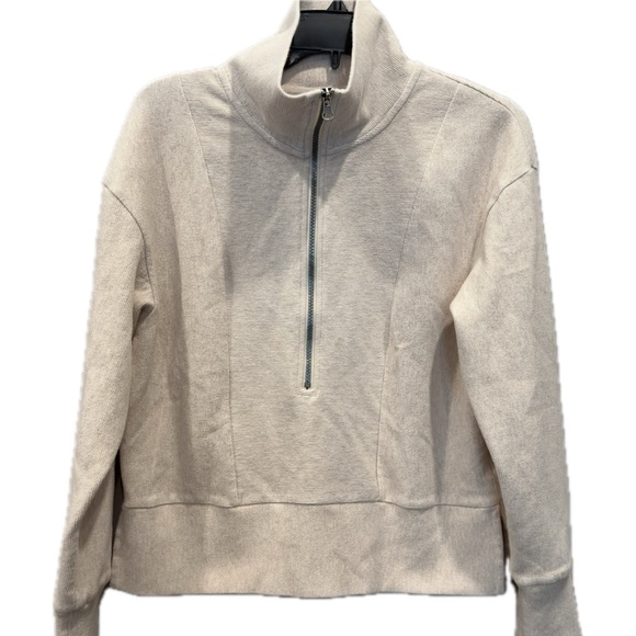 Le Verde 1/4 Zip Pullover Sweater S Oatmeal Beige - Picture 1 of 7